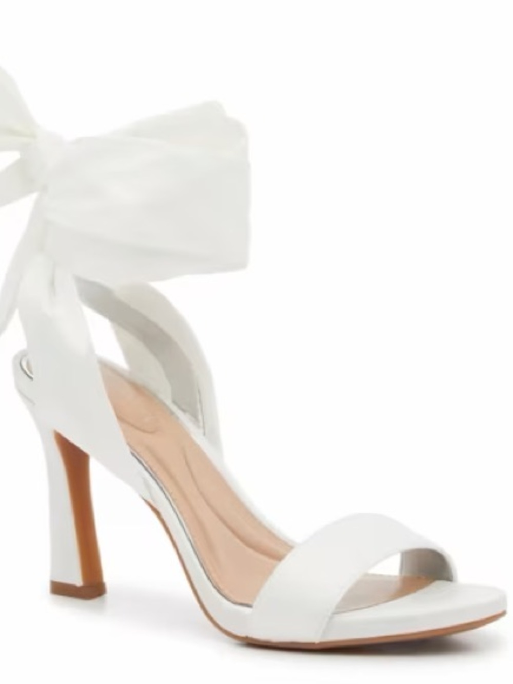 Kelly & Katie Bridal White Ankle Tie Dress Sandals